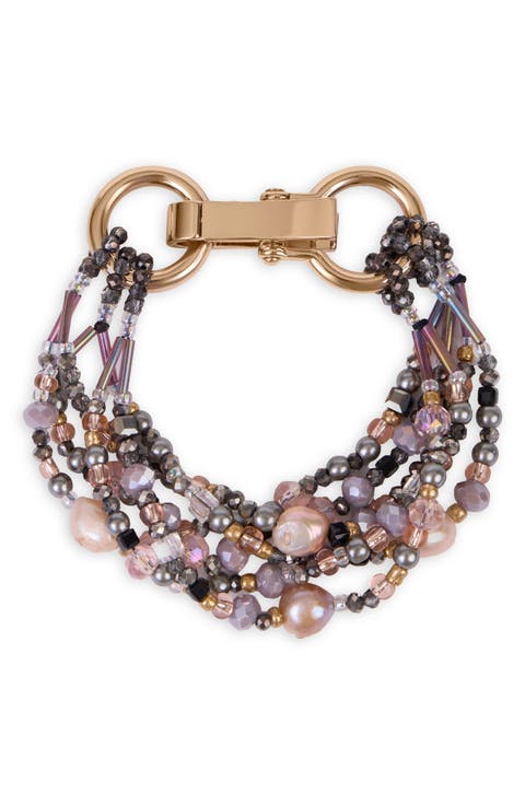 Beaded Cluster Statement Bracelet
