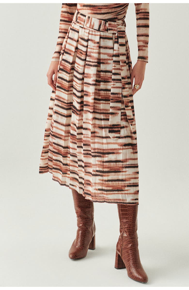 Exquise Elina Mesh Midi Skirt, Alternate, color, Brown