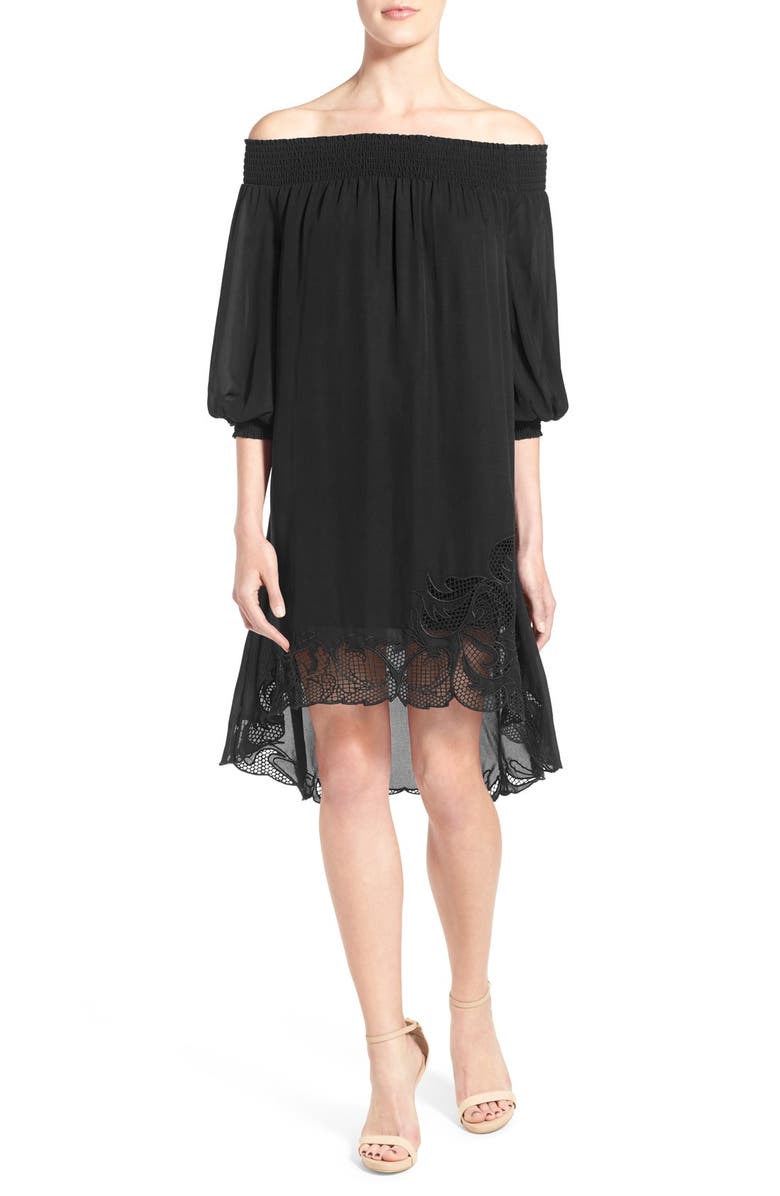 Chelsea28 High/Low Off the Shoulder Dress, Main, color,