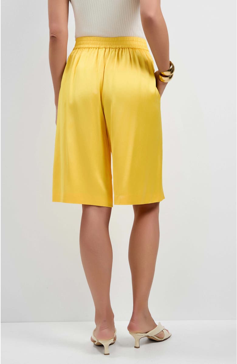 Trina Turk Chiana Satin Shorts, Alternate, color, Lambretta Lemon