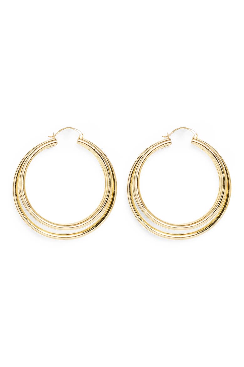 Multi Row Hoop Earrings, Main, color, GOLD