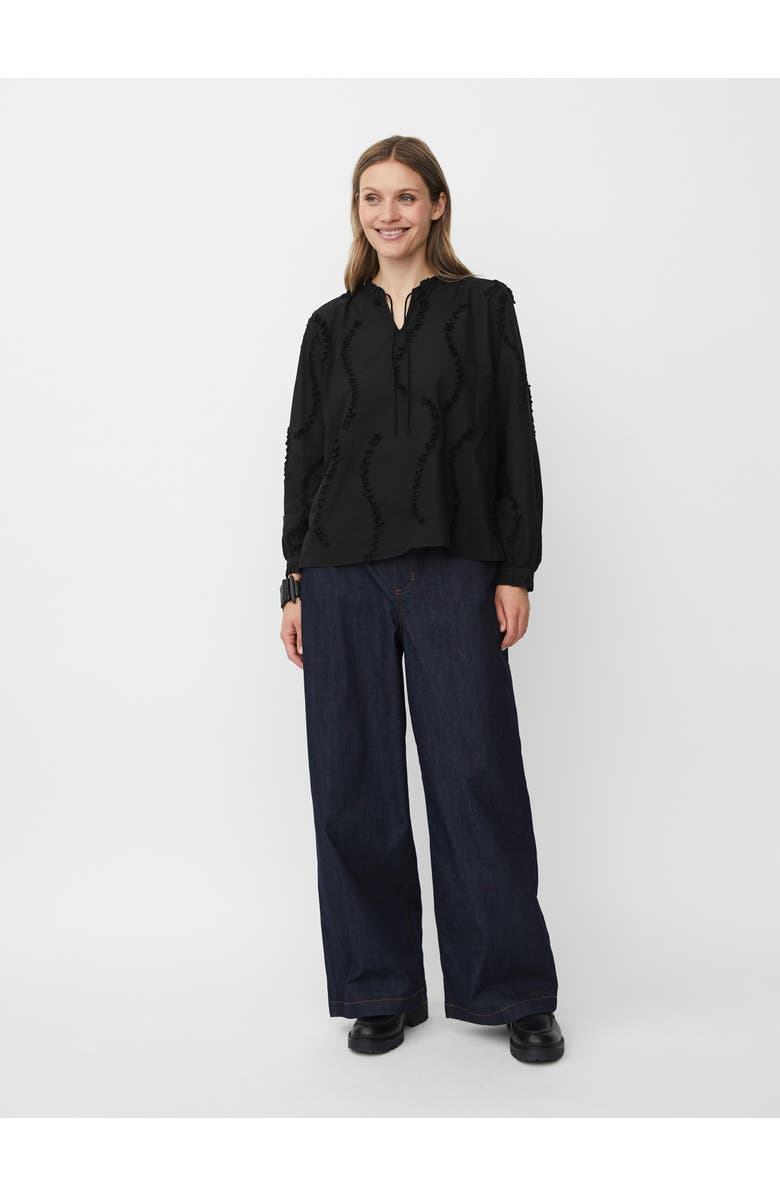 Masai Copenhagen MaDolvira Ruffle Detail Blouse, Alternate, color, Black