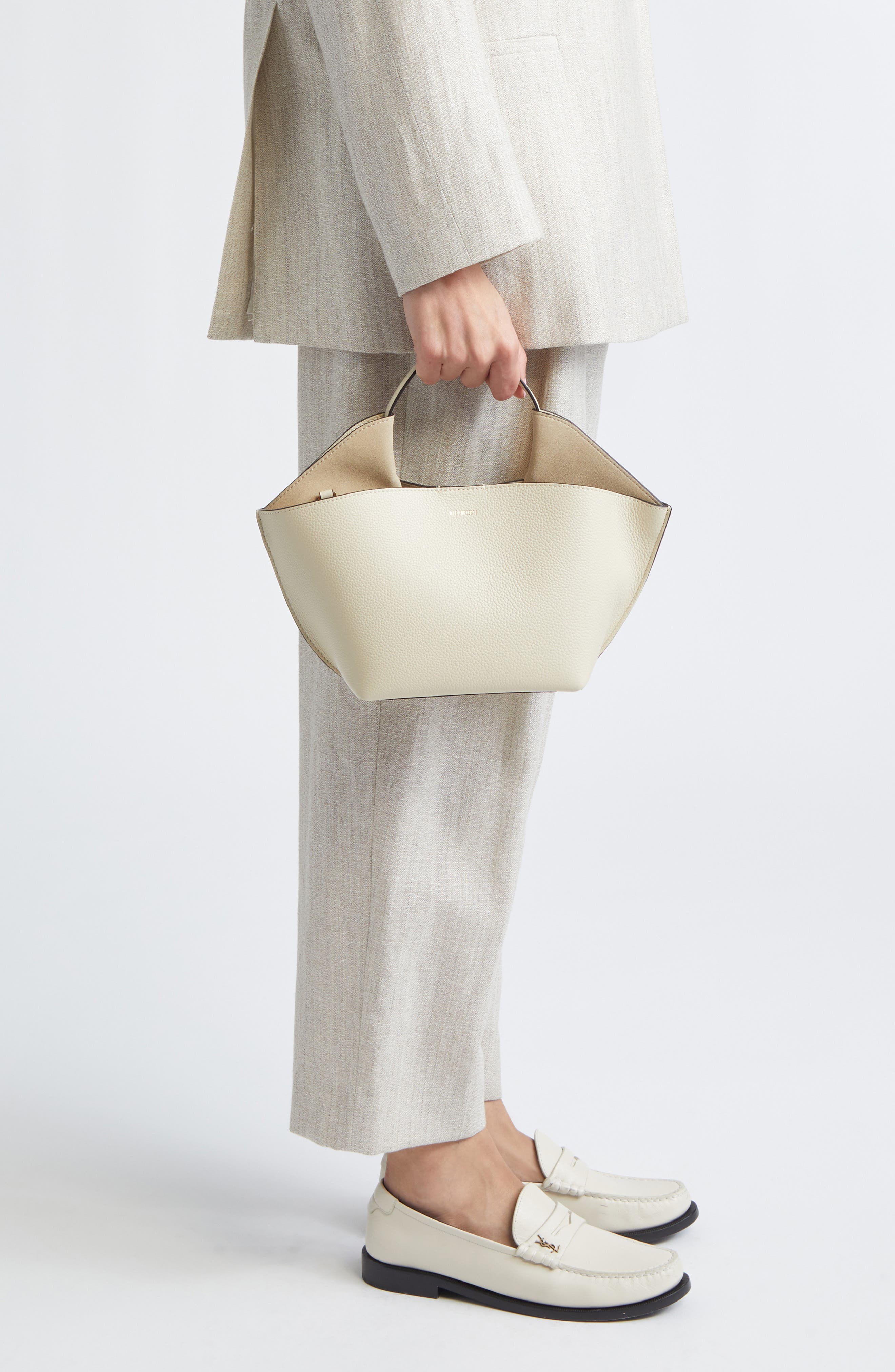 Ree Projects Mini Ann Leather Tote, Alternate, color, Beige