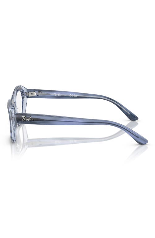 Ray Ban Ray-ban Kids' 48mm Small Irregular Optical Glasses In Striped Blue