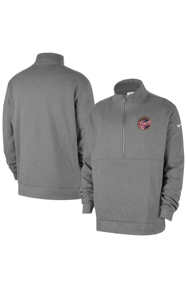 Nike Men's Nike Heather Gray Indiana Fever React Club Half-Zip Pullover, Main, color, Heather Gray