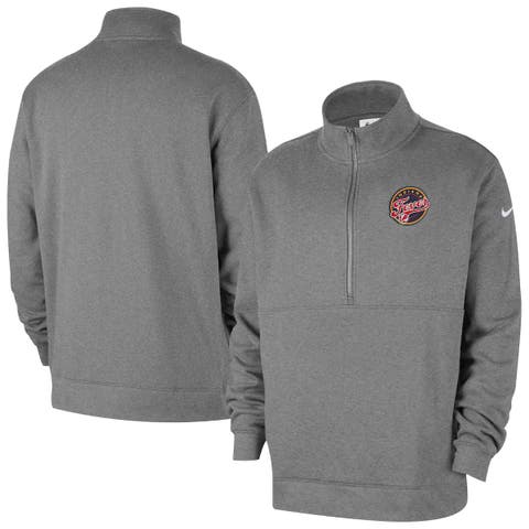 Men's Nike  Heather Gray Indiana Fever React Club Half-Zip Pullover