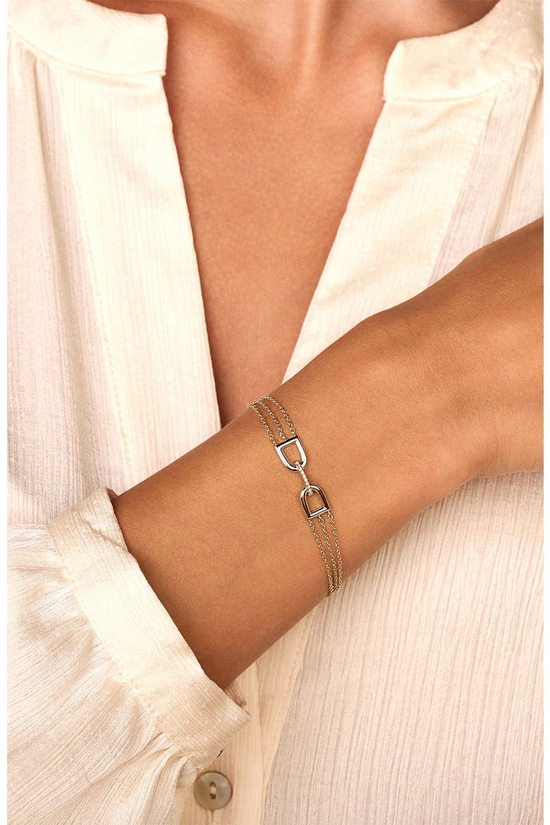 Arch Diamond Bracelet |  10 natural diamonds | 925 Sterling Silver | Bracelet on Chain | 6.3 - 6.7 - 7.1 in | White Rhodium, Alternate, color, White Rhodium