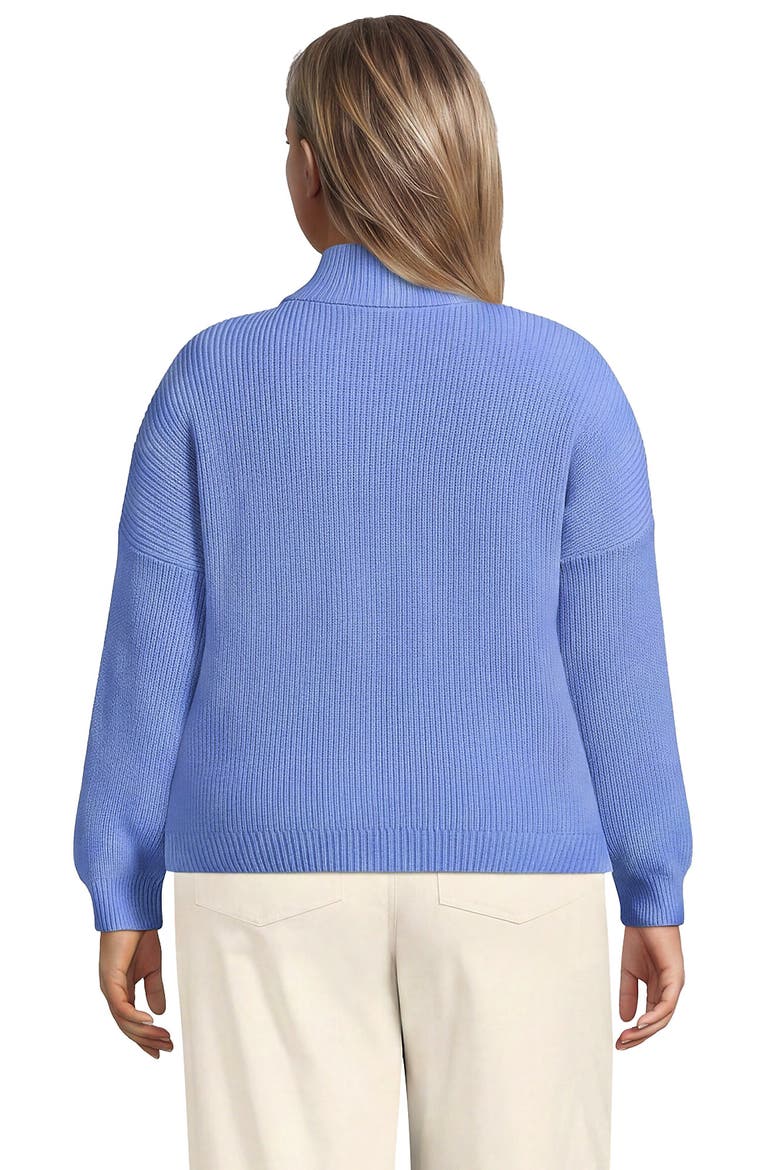 Plus Size Cotton Button Up Henley Sweater, Alternate, color, Clear Blue Sky