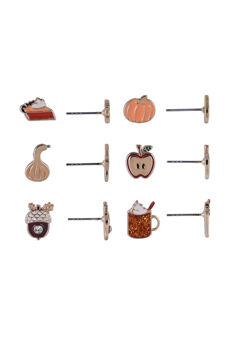 Fall Favorites 6 Pair Earring Set, Alternate, color, Orange