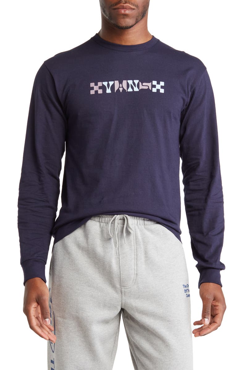 Vans Checker Type Long Sleeve Cotton T-Shirt, Main, color, 