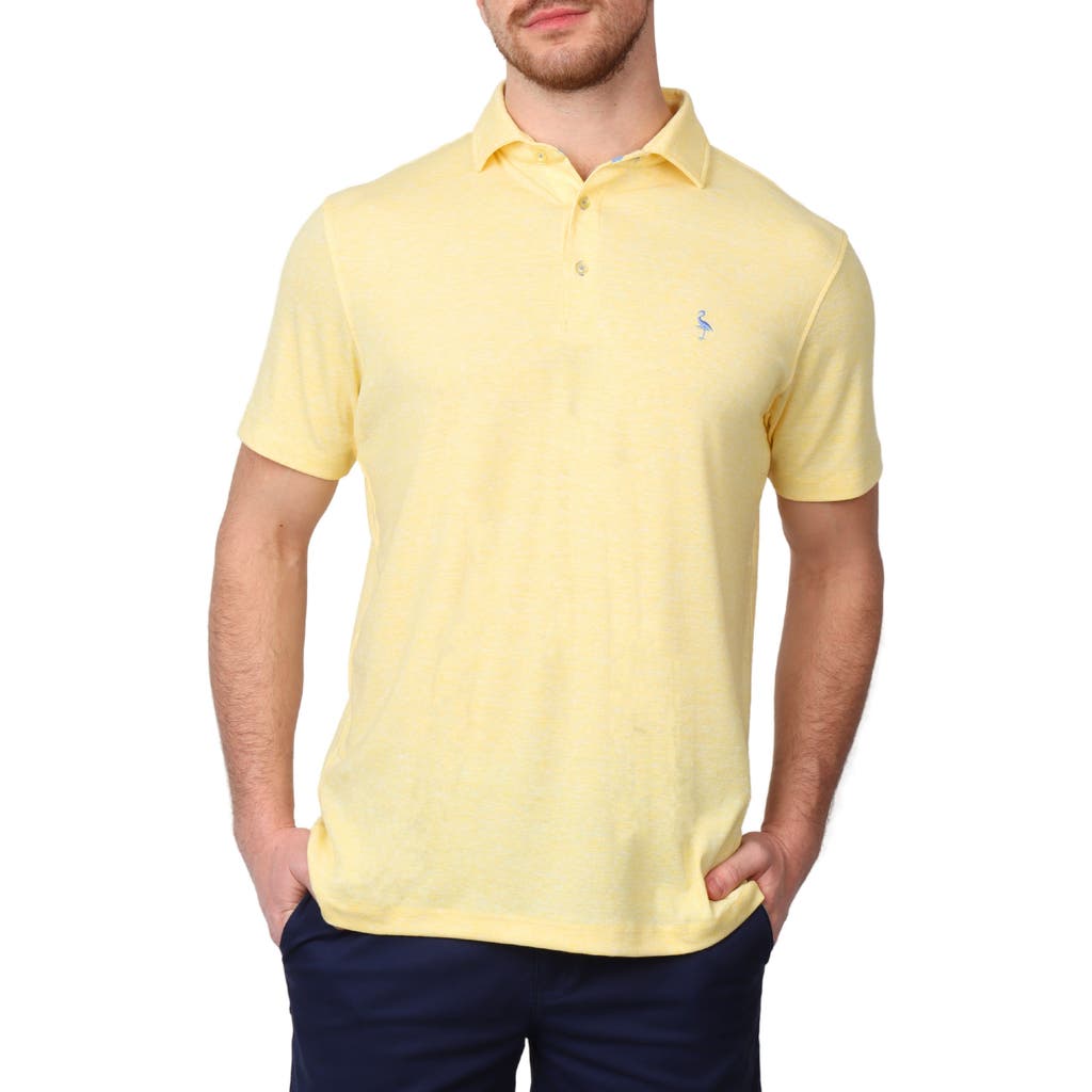 Tailorbyrd Featherweight Supersoft Mélange Polo In Lemon Yellow