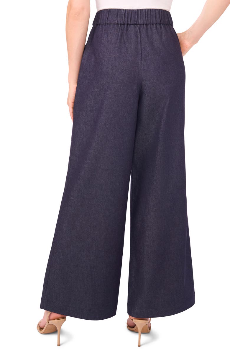 CeCe Tie Waist Wide Leg Jeans, Alternate, color, Classic Navy