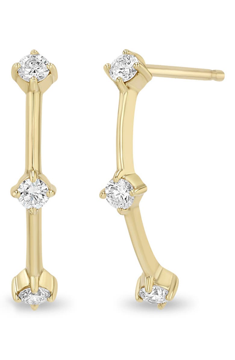 Zoë Chicco 14K Yellow Gold Diamond Dash Drop Earrings, Main, color, 14K Yellow Gold