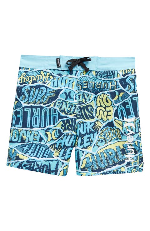 Kids' Ripped Sticker Swim Trunks (Little Kid)