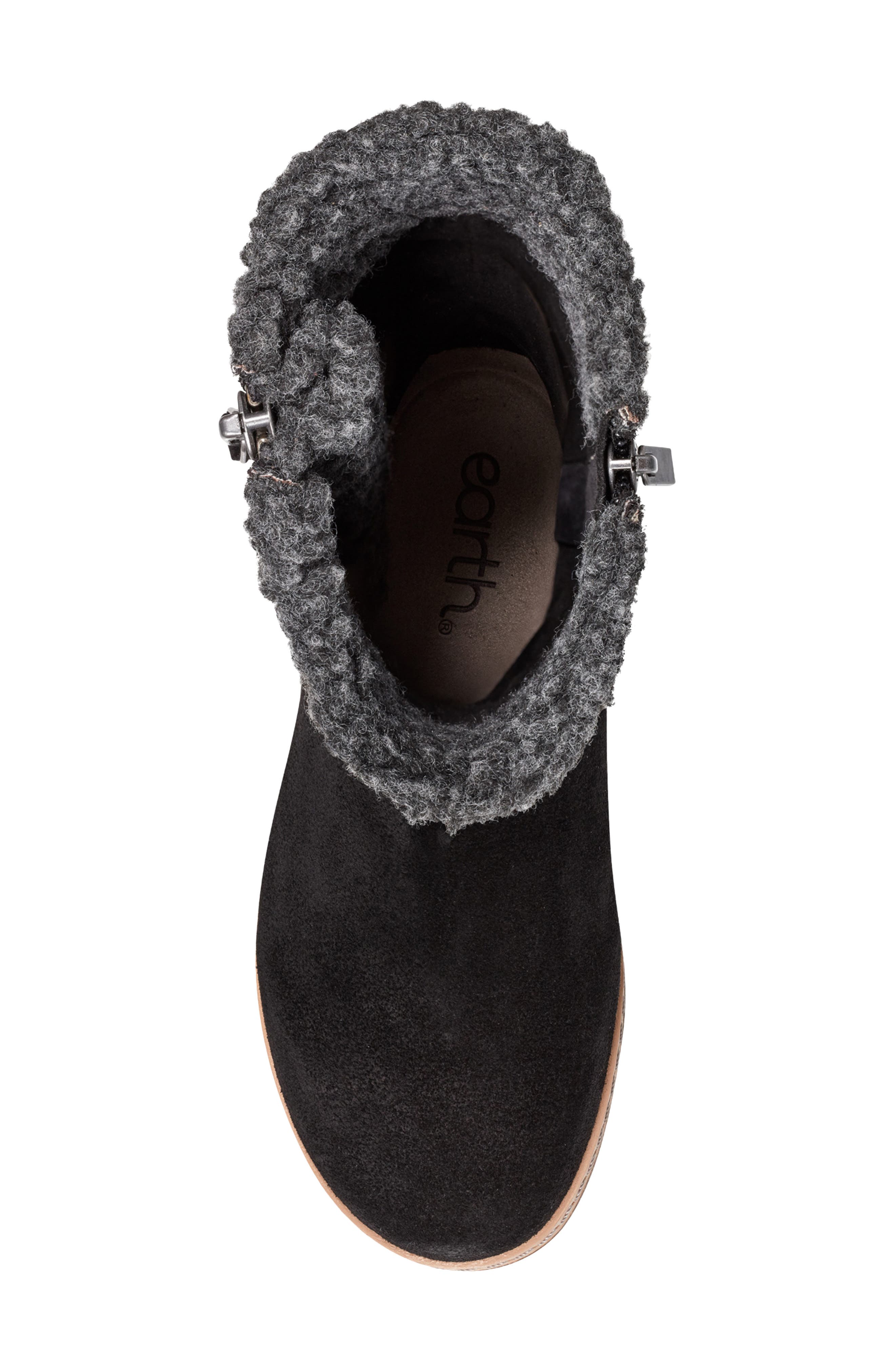 Earth<sup
®</sup
 Hyland Faux Fur Trim Zip Boot, Alternate, color, Black
