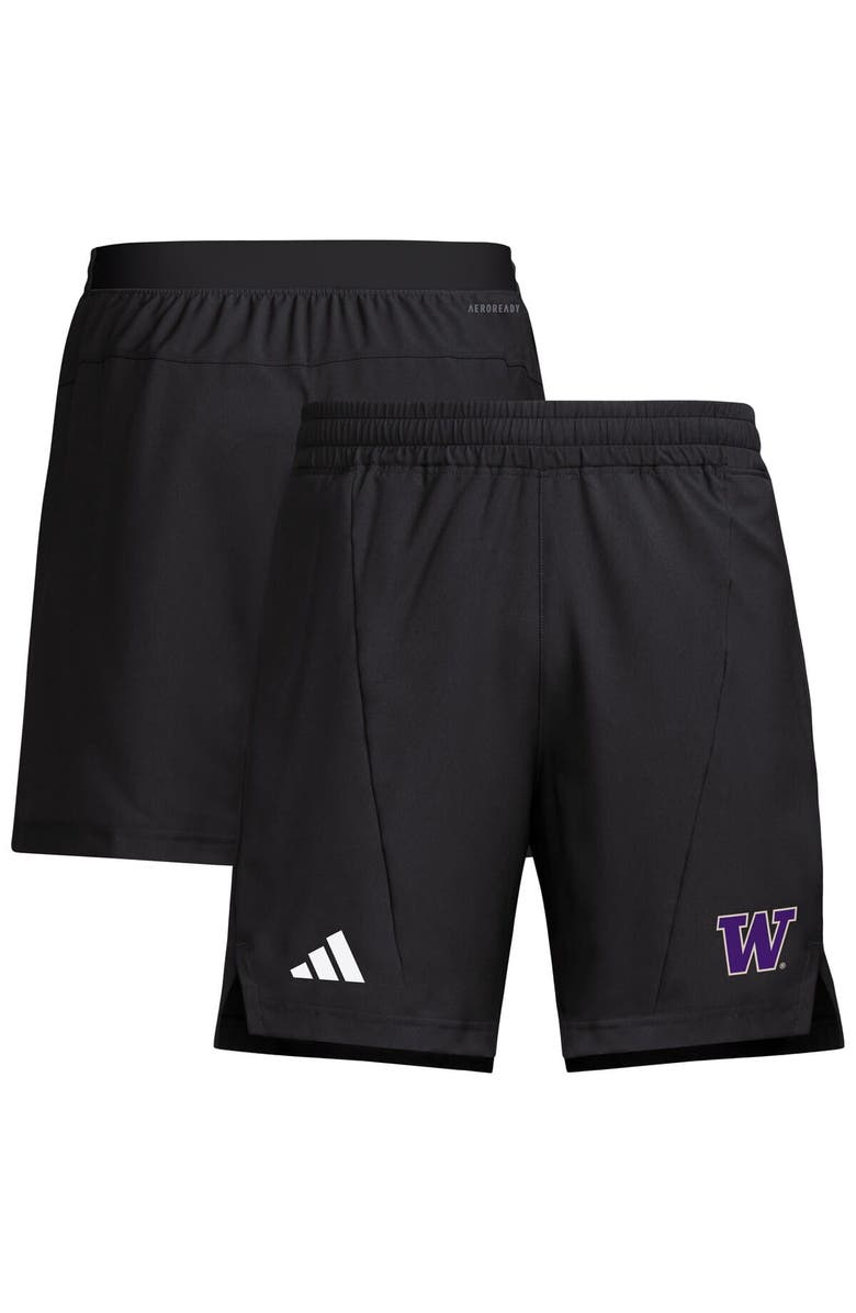 adidas Men's adidas Black Washington Huskies Program Woven Training Shorts, Alternate, color, Black