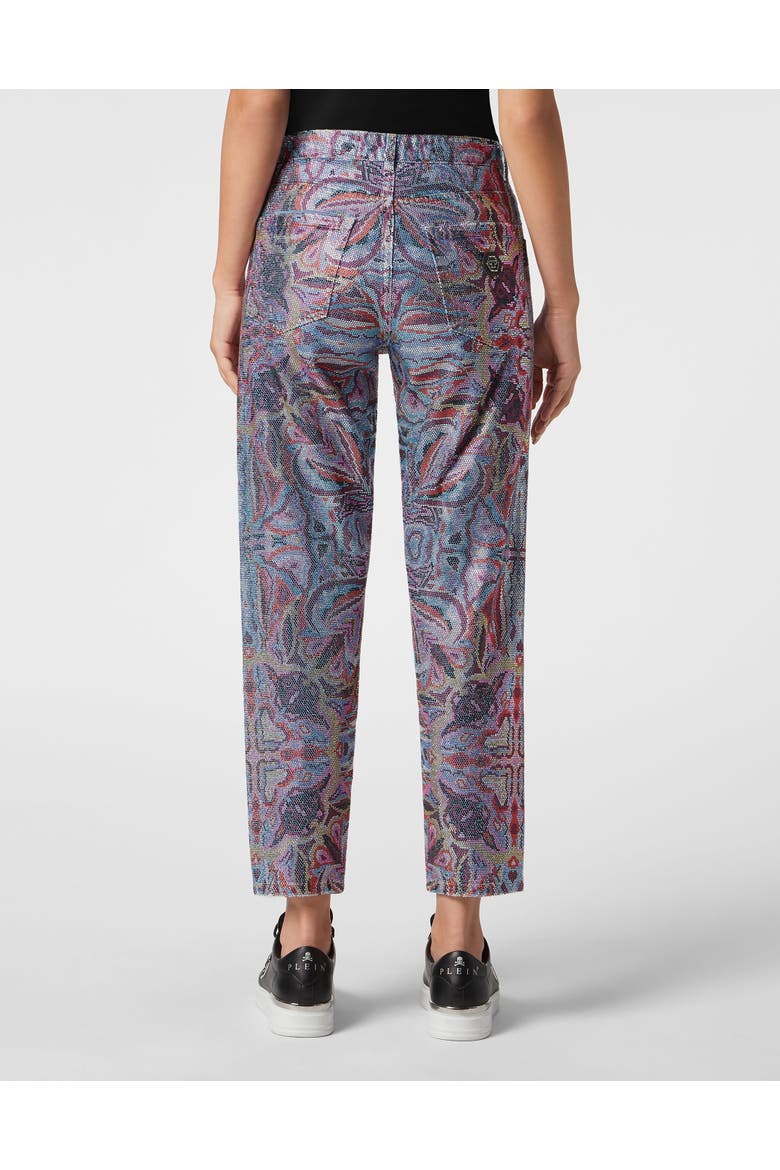 Denim Trousers Mom Fit Crystal Colorful Circus Women, Alternate, color, IceCube