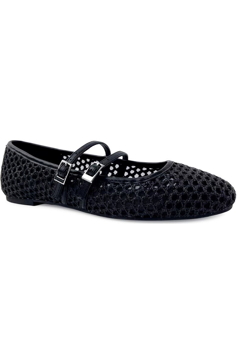 Reaction Kenneth Cole Malibu Crochet Flat, Main, color, Black Raffia