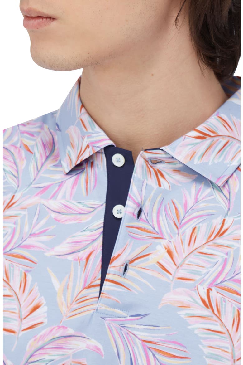 Hendrix Digital Leaf Print Pima Cotton Polo, Alternate, color, SKY