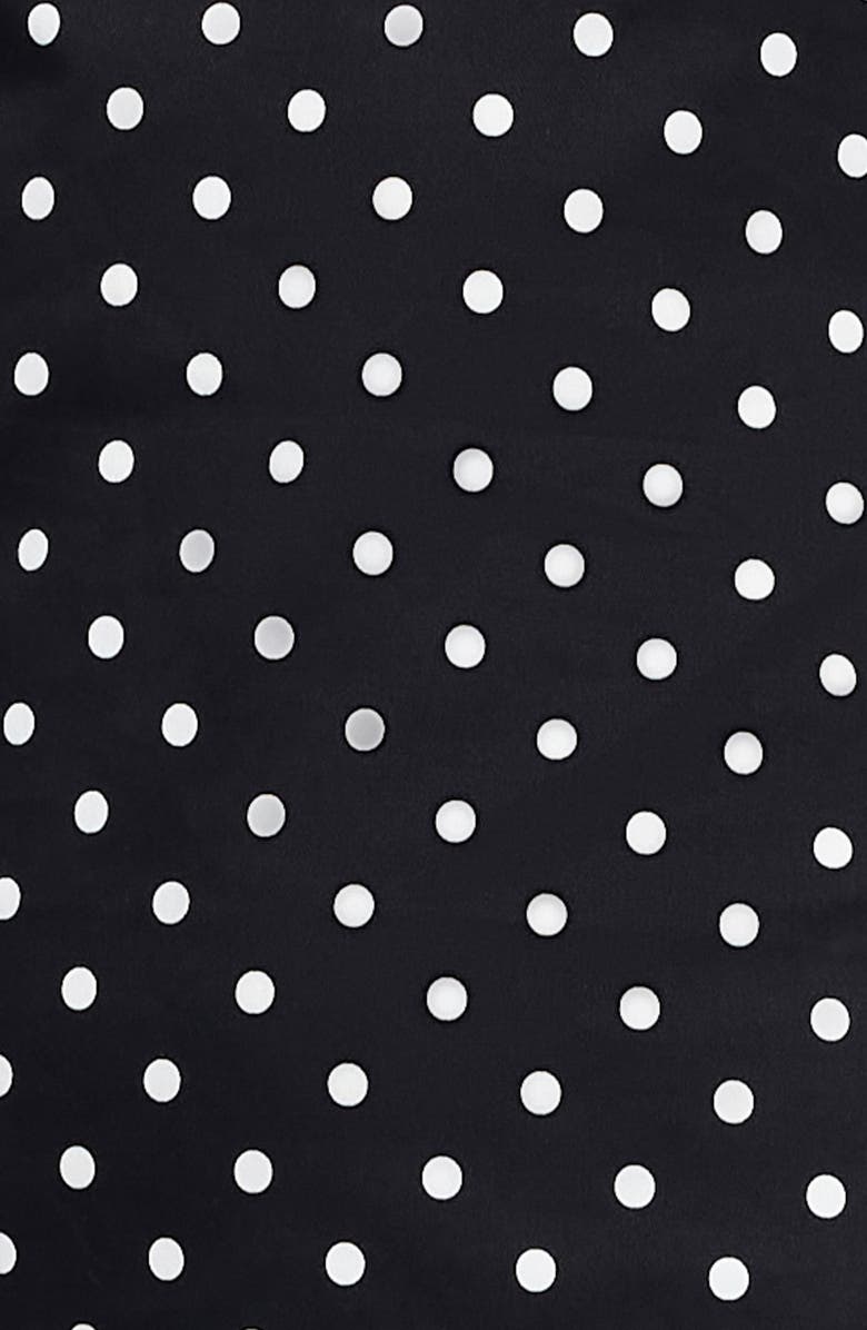 LIONESS Voyage Polka Dot Stretch Cotton Minidress, Alternate, color, Noir Polka