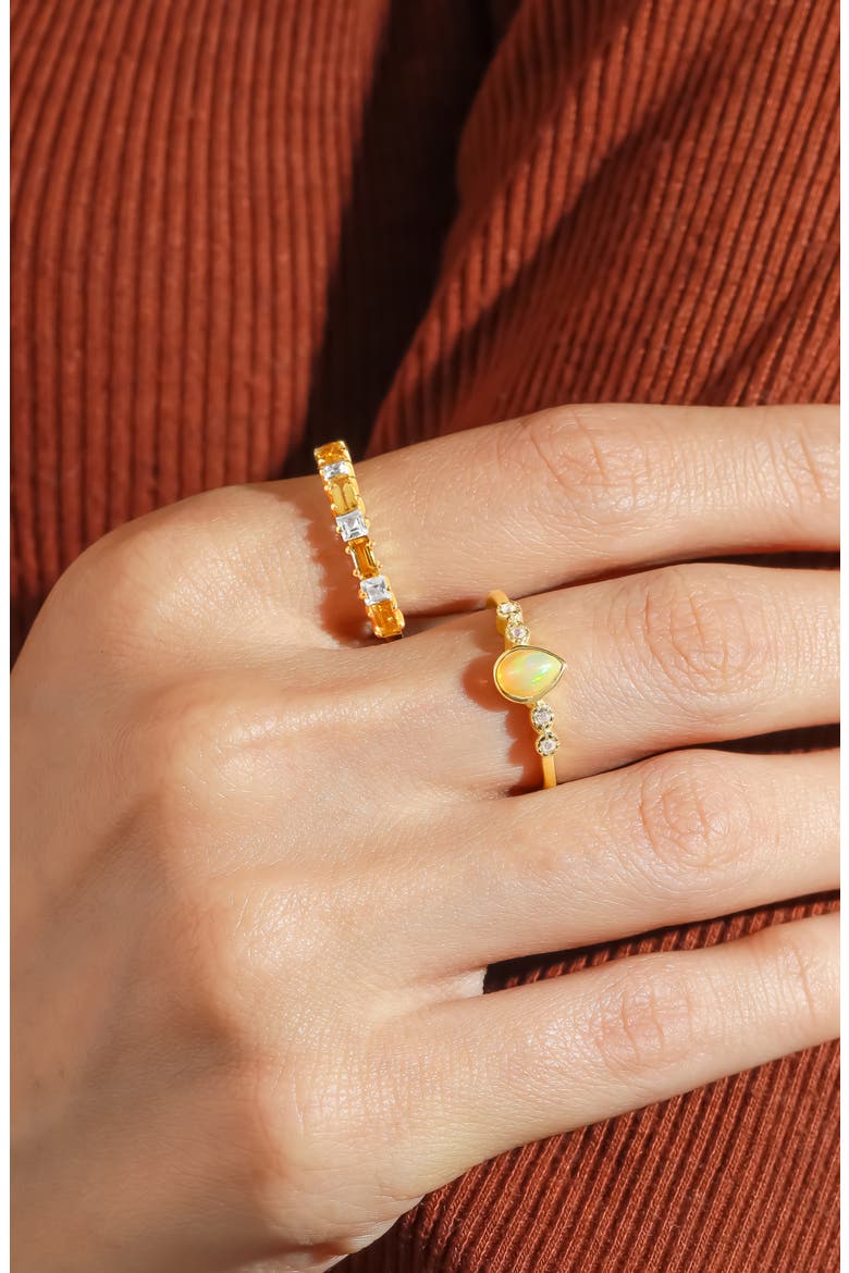 Pear Gemstone Ring, Alternate, color, YELLOW