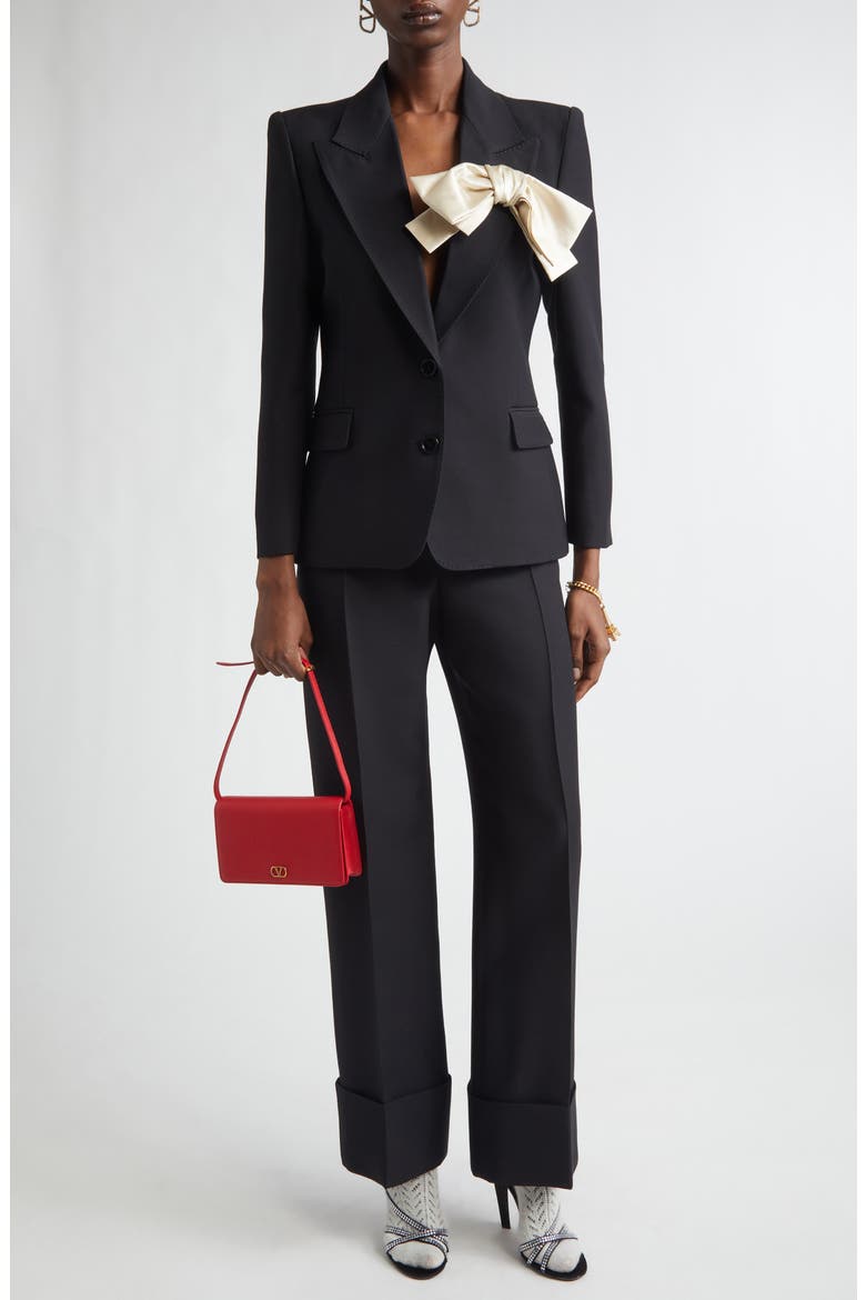 Crepe Couture Straight Leg Pants, Alternate, color, BLACK