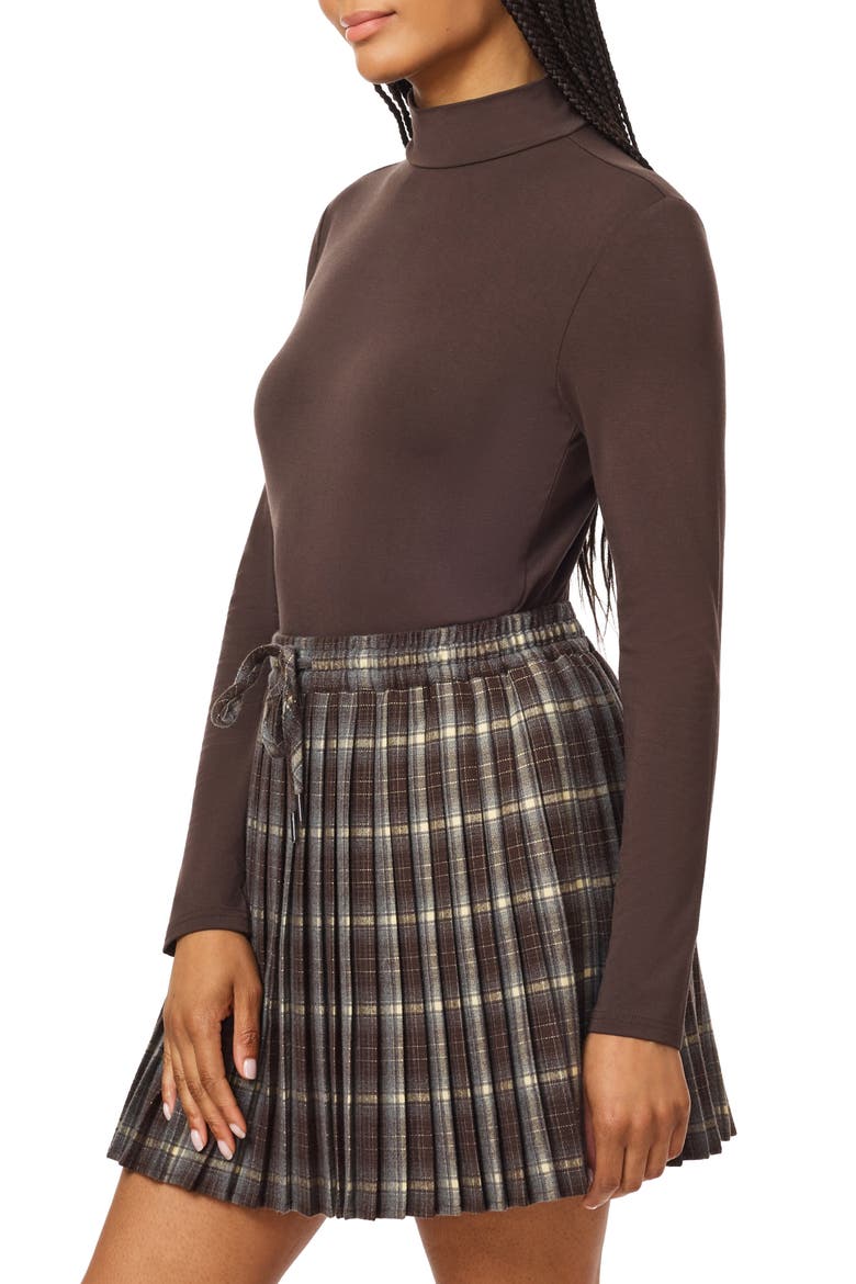 Mock Neck Top, Alternate, color, SEAL BROWN