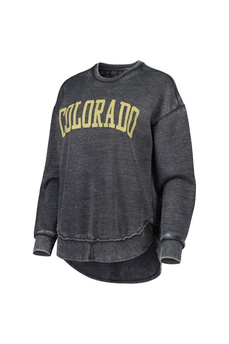 Women's Pressbox Black Colorado Buffaloes Vintage Wash Pullover Sweatshirt, Alternate, color, Black