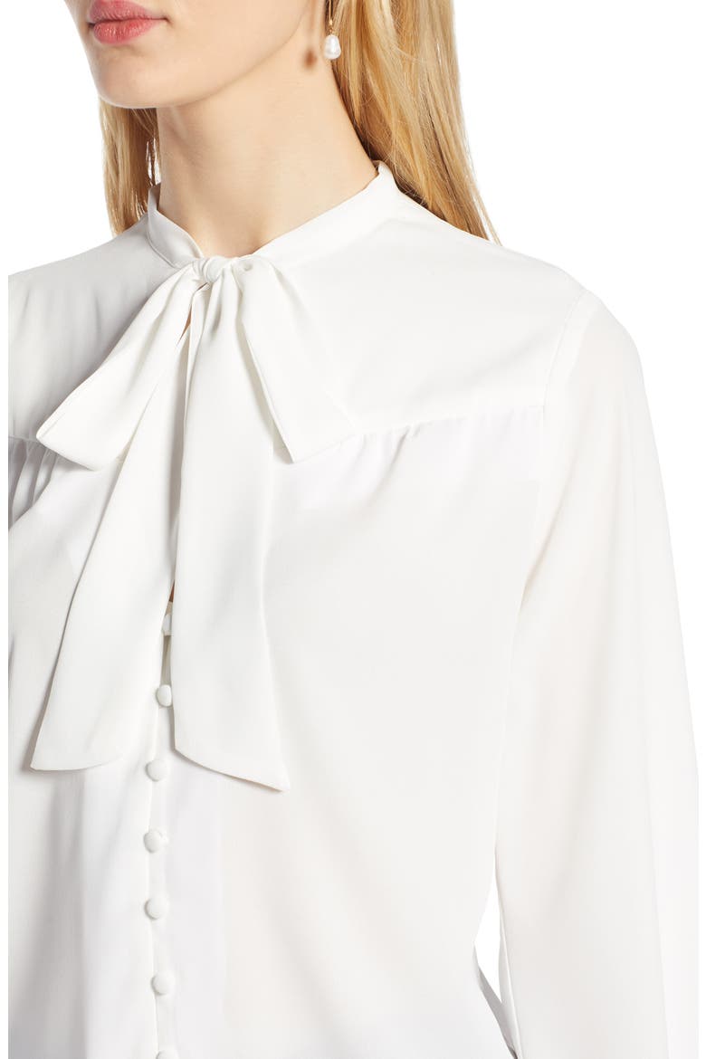 Tie Neck Blouse, Alternate, color, IVORY