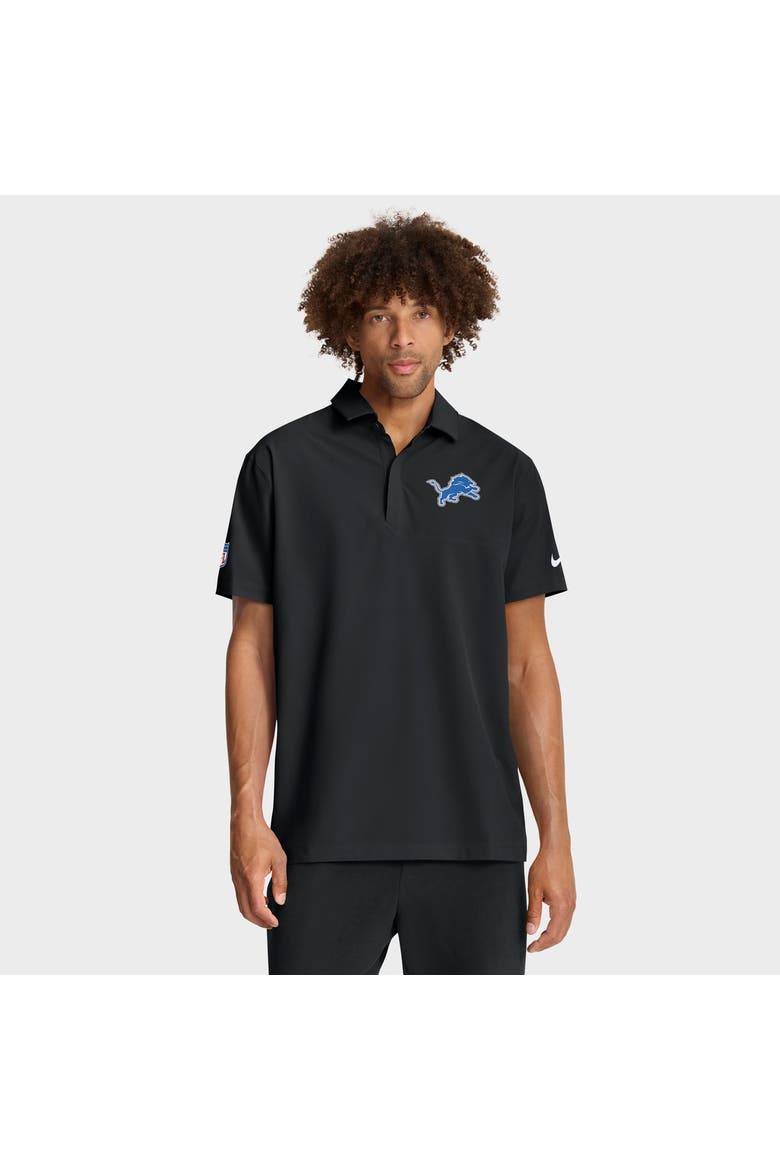 Men's Nike Black Detroit Lions Sideline Woven Dri-FIT Polo, Main, color, Black