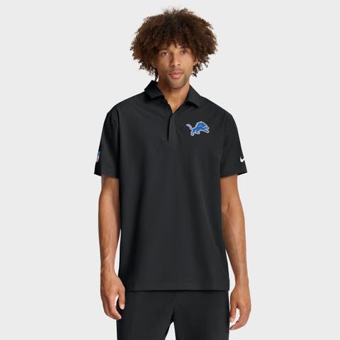 Men's Nike Black Detroit Lions Sideline Woven Dri-FIT Polo