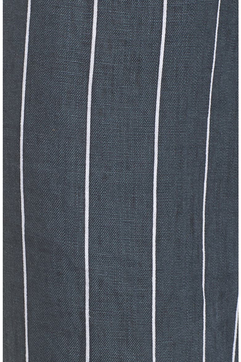 Como Pinstripe Wide Leg Crop Linen Pants, Alternate, color, CHARCOAL