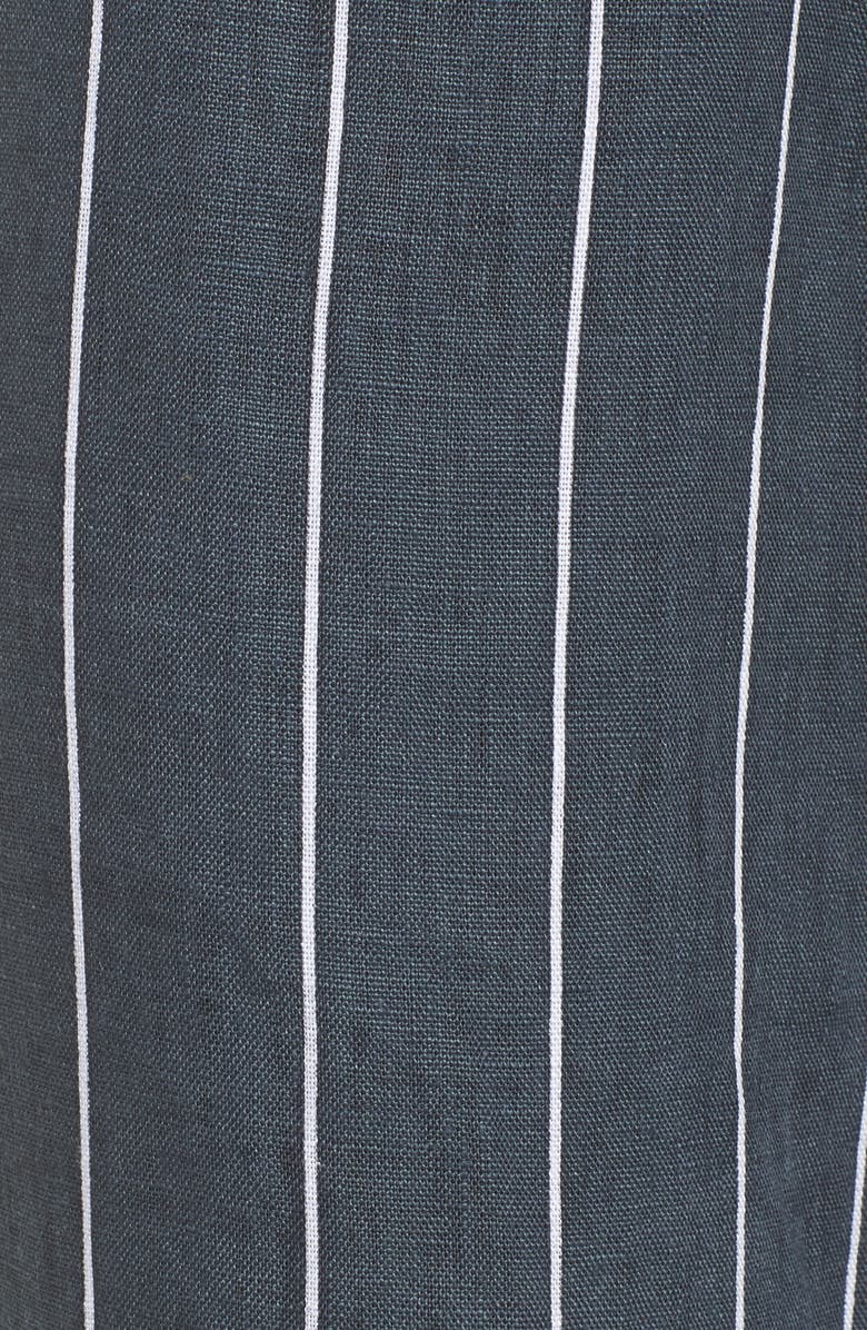 Faithfull the Brand Como Pinstripe Wide Leg Crop Linen Pants, Alternate, color, 