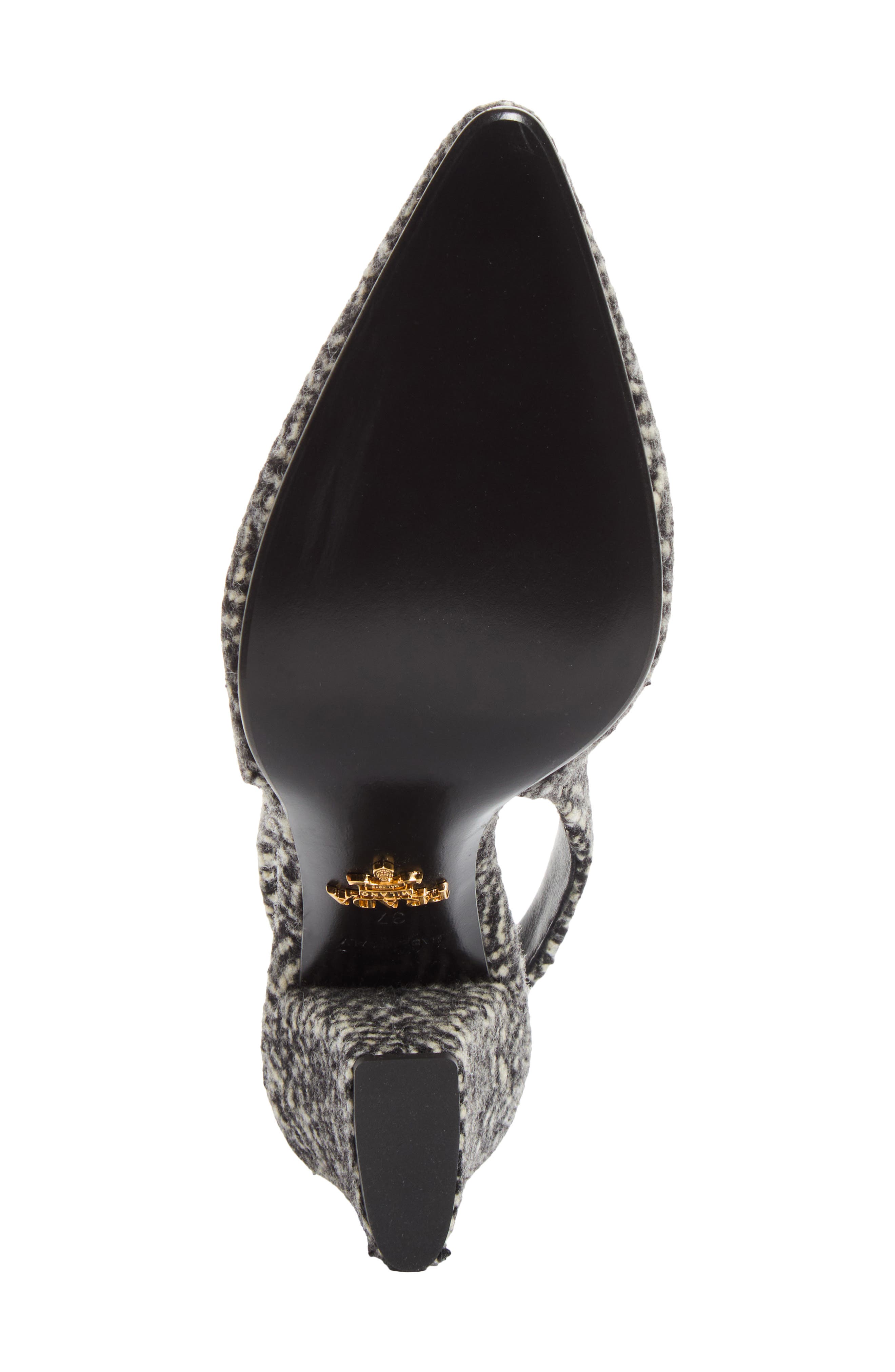 Herringbone Slingback Pump, Alternate, color, BIANCO/ NERO