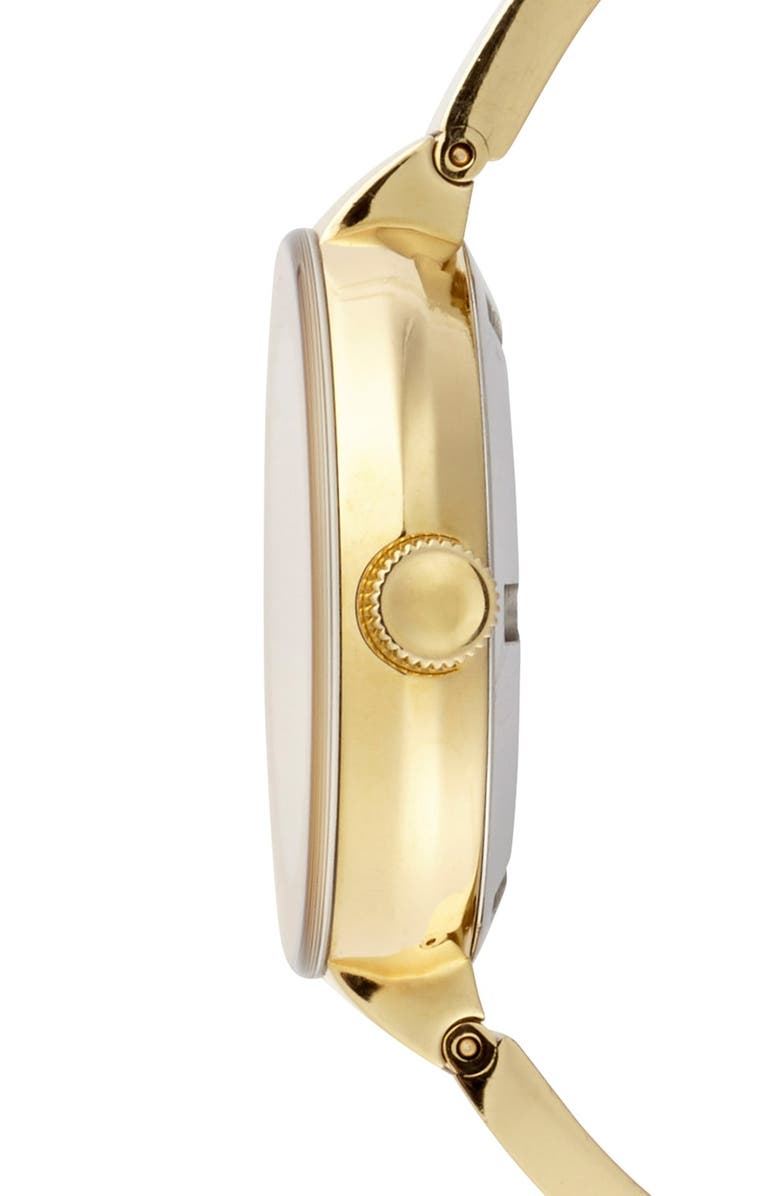 Movado 'Bold' Crystal Accent Bangle Watch, 34mm, Alternate, color, Gold Dial