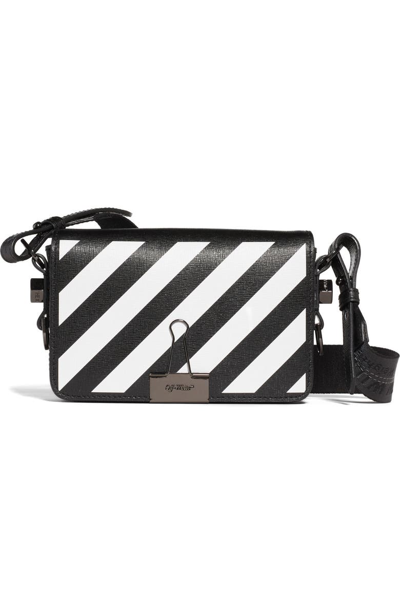 Off-White Diagonal Stripe Mini Flap Bag, Main, color,