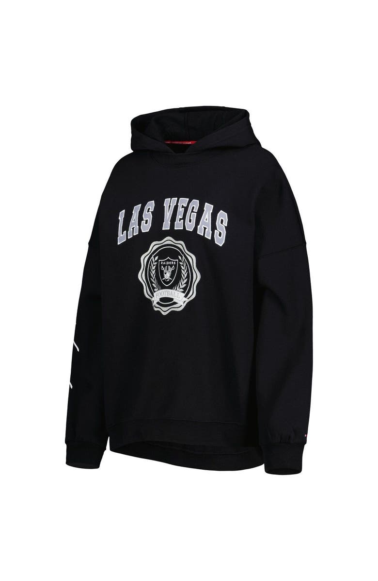 Tommy Hilfiger Women's Tommy Hilfiger Black Las Vegas Raiders Becca Drop Shoulder Pullover Hoodie, Alternate, color, Black