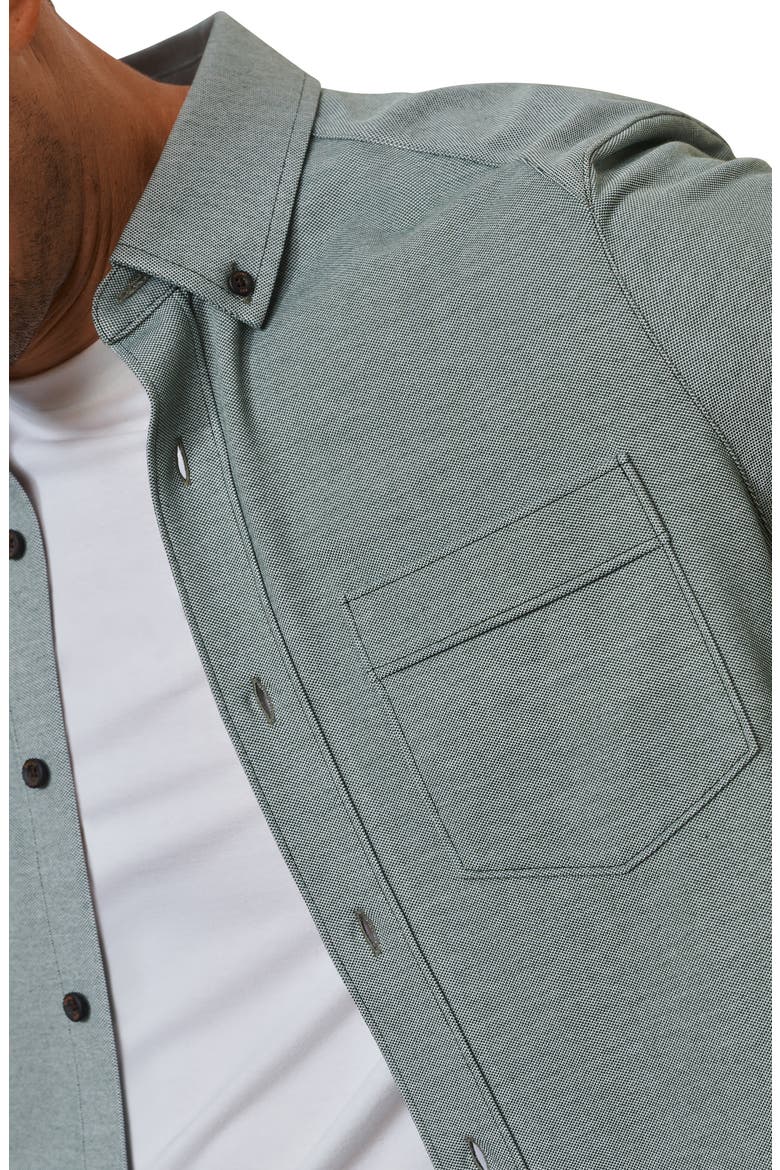 Effortless Oxford Performance Button-Down Shirt, Alternate, color, OLIVE SHADOW HEATHER