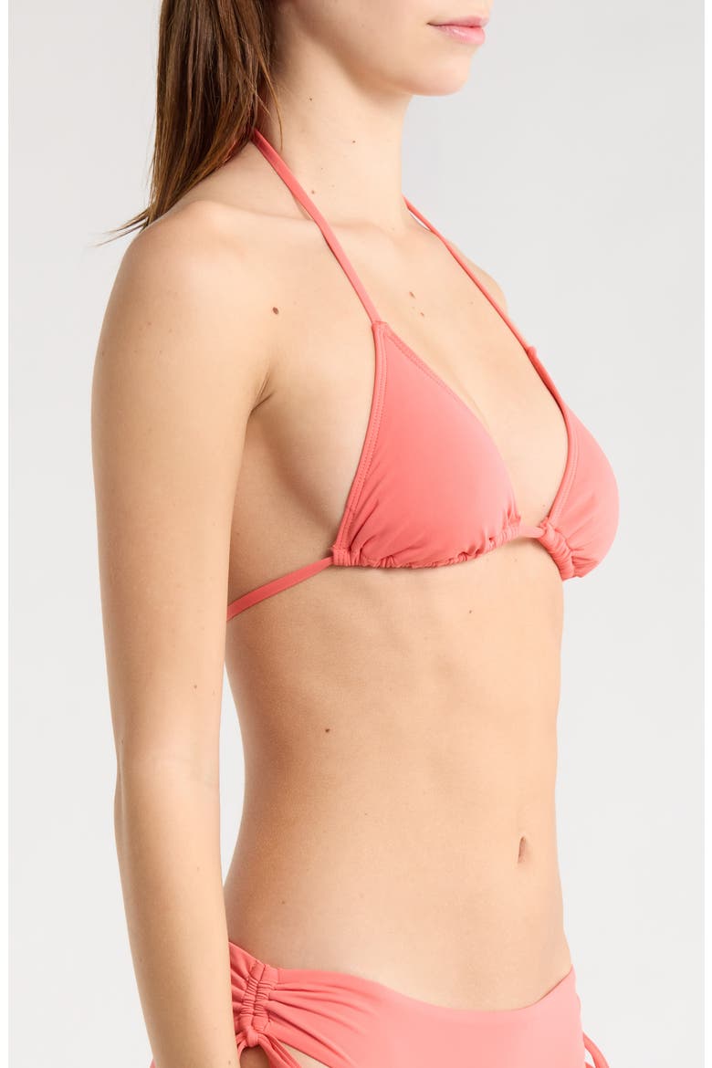 Classic Triangle Bikini Top, Alternate, color, HOT CORAL