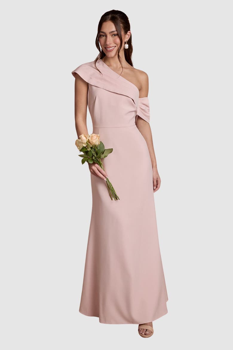 One-Shoulder Asymmetric Maxi Dress, Main, color, Blush