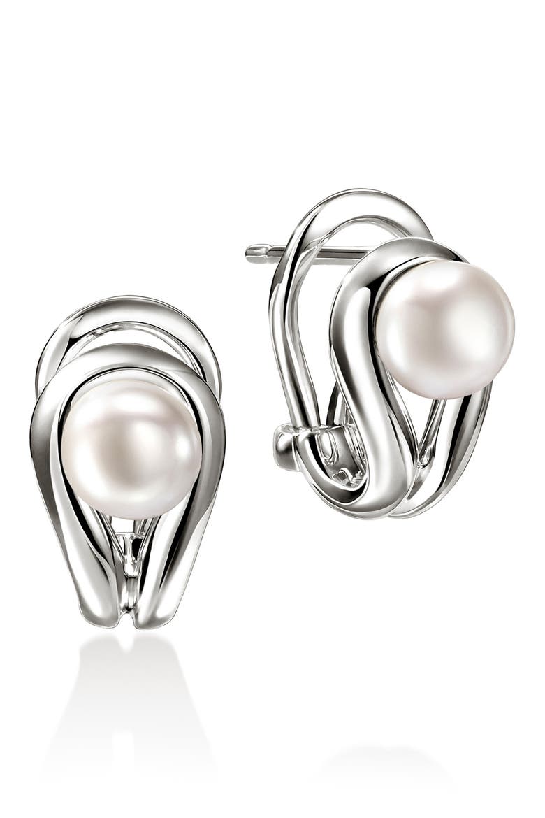 Surf Earrings, Sterling Silver, Freshwater Pearls, Main, color, SILVER
