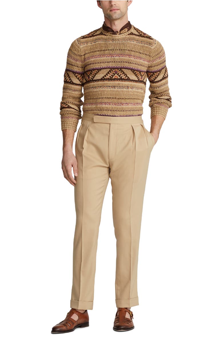 Ralph Lauren Purple Label Geometric Stripe Linen & Silk Sweater, Alternate, color,