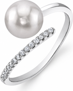 The Pearl Source Akoya Pearl & Diamond Valentina Ring