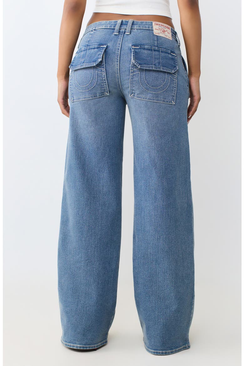 Super T Seamed Cargo Baggy Wide Leg Jeans, Alternate, color, MEDIUM BLUE QUARTZ WASH