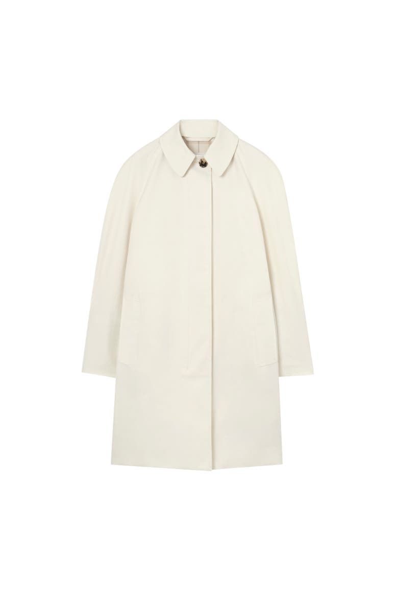 Mid-length Tropical Gabardine Tickhill Car Coat, Alternate, color, Tundra white