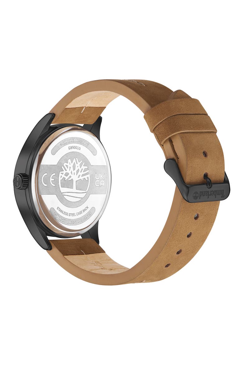 Classic Three Hand Leather Strap Watch, 42.5mm, Alternate, color, BROWN