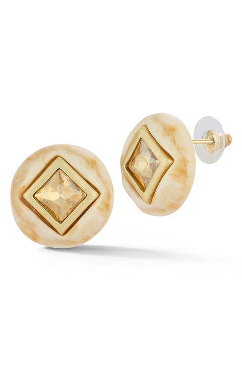 Cubic Zirconia Statement Stud Earrings