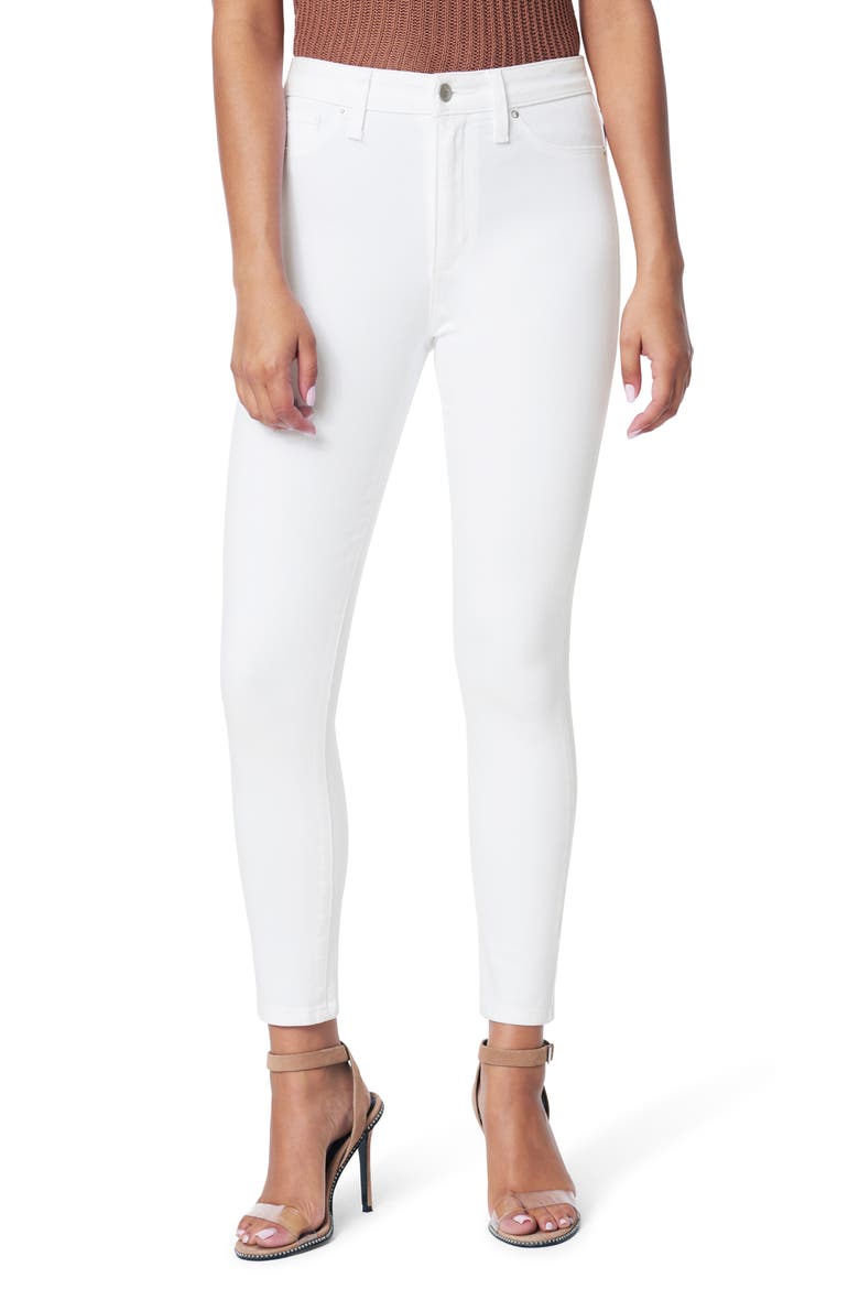 The Charlie High Waist Crop Skinny Jeans, Main, color, WHITE