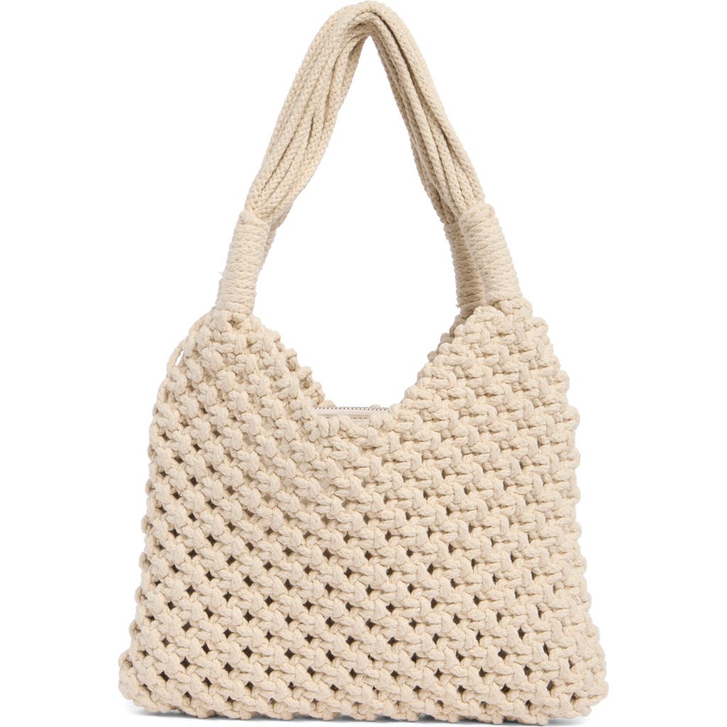 Bcbg Woven Shoulder Bag With Removable Pouch In Taupe