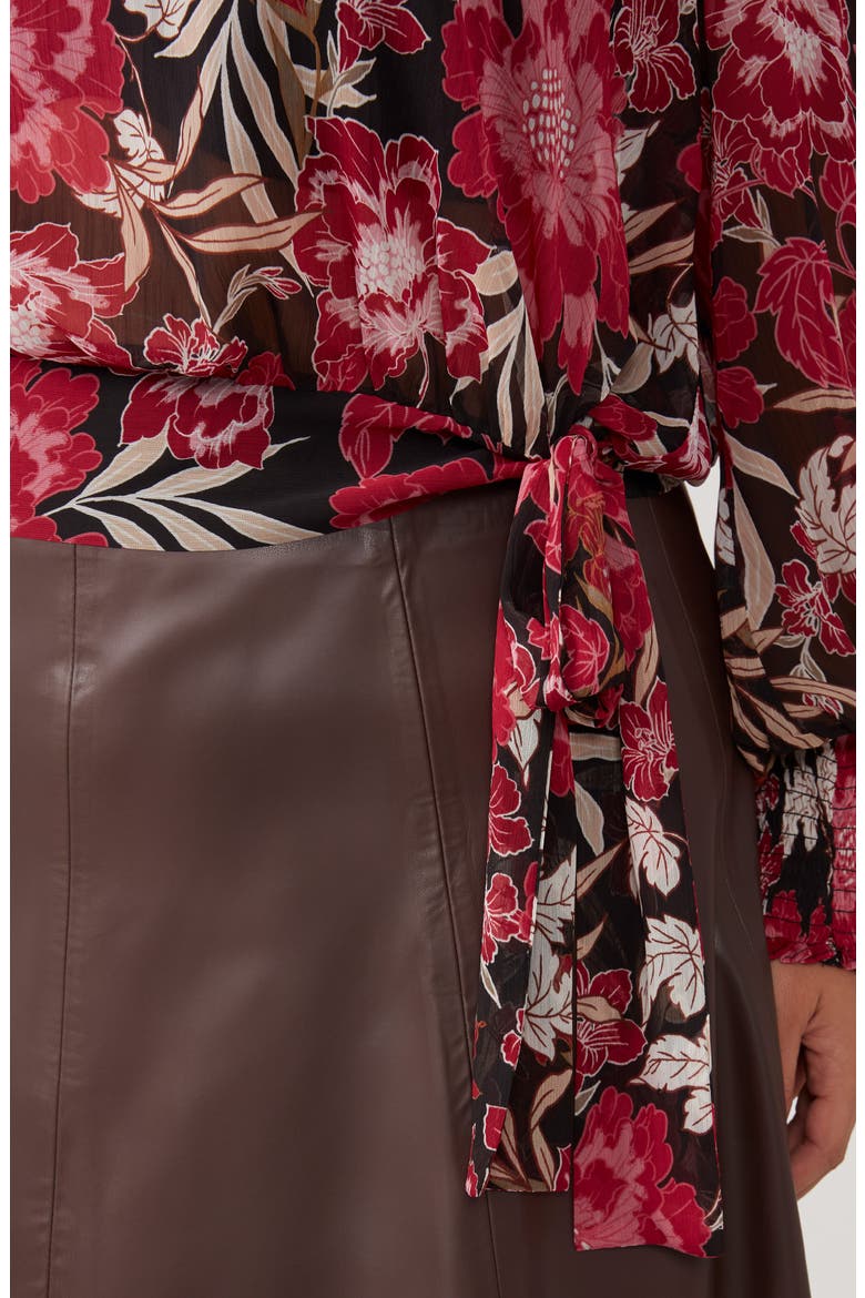 Petal Dream Floral Tie Hem Chiffon Top, Alternate, color, PRINT